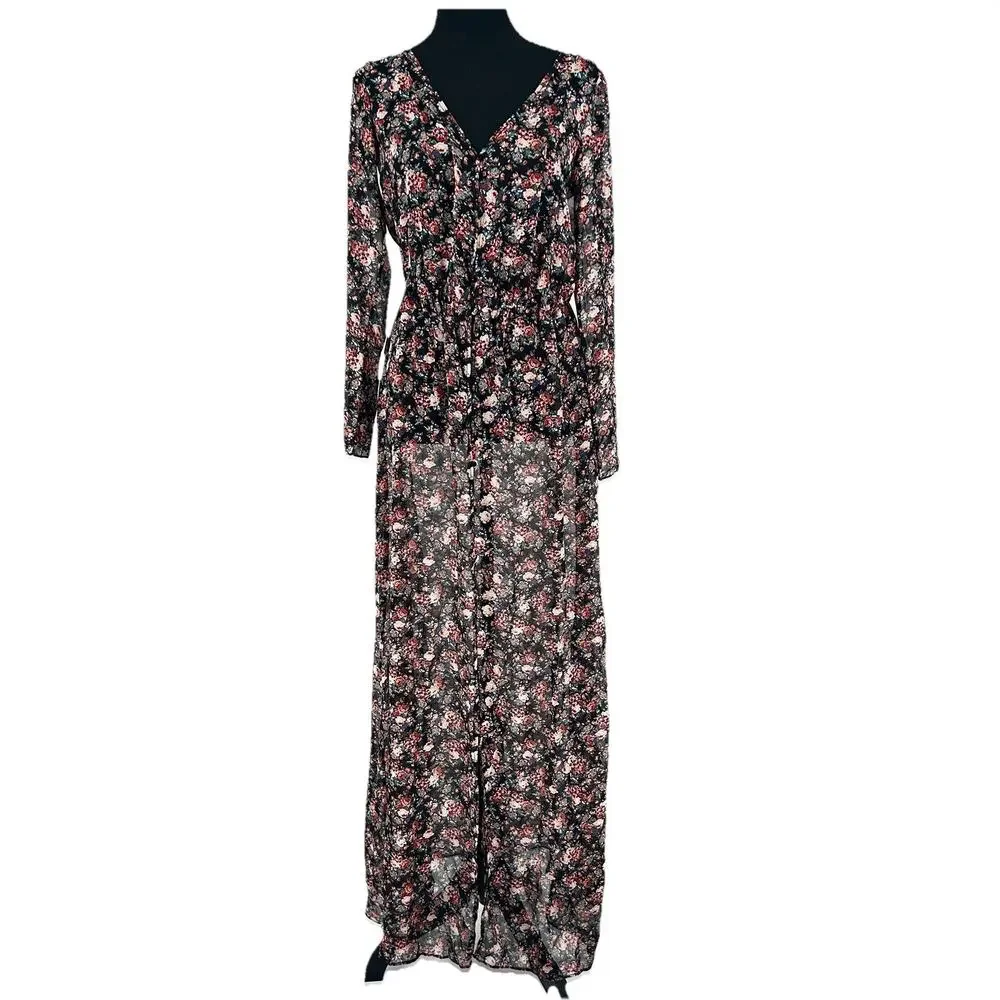 Zara Archive Moody Floral Front Slit Maxi Medium - Picture 2 of 12